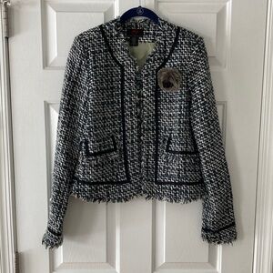 True Meaning Black and White Tweed Blazer